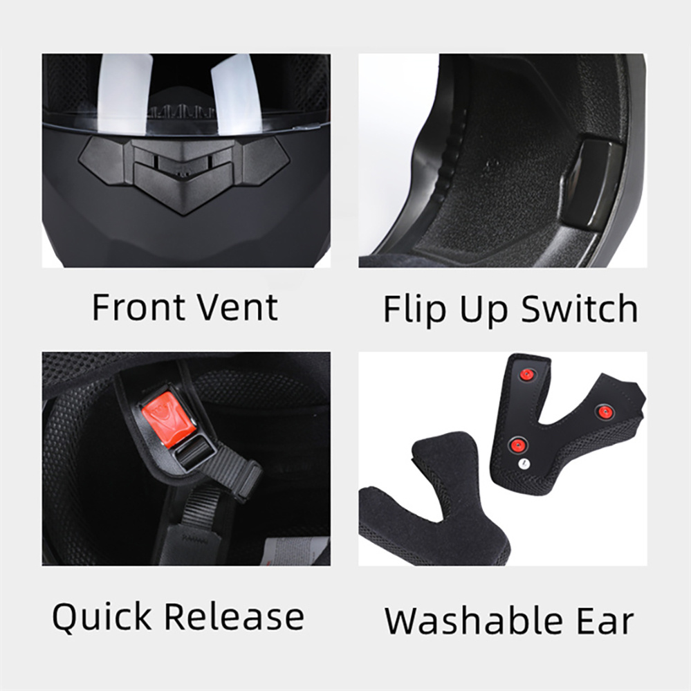 Modular Double Lens Motorcycle - Full Face Motorcycle Helmet With Bluetooth ulasan dan harga