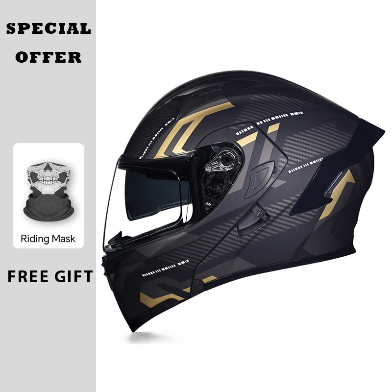 DOT Approved Motorcycle Flip U - Dual Visor Motorcycle Racing Helmet ulasan dan harga