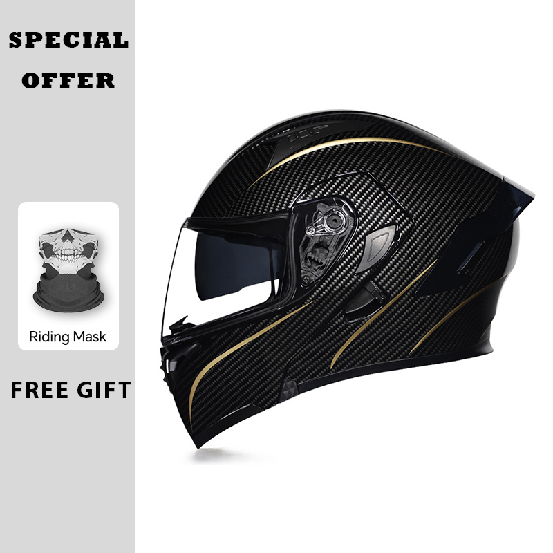 DOT Approved Motorcycle Flip U - Dual Visor Motorcycle Racing Helmet ulasan dan harga