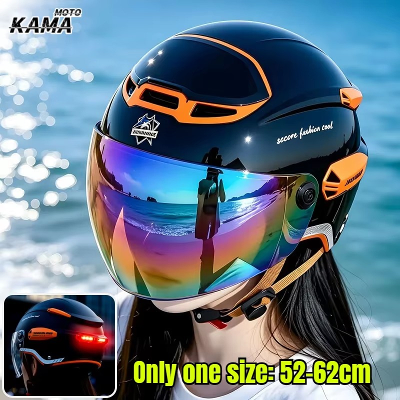 ummer Vintage Motorcycle Helme - Dual Visor Motorcycle Racing Helmet ulasan dan harga