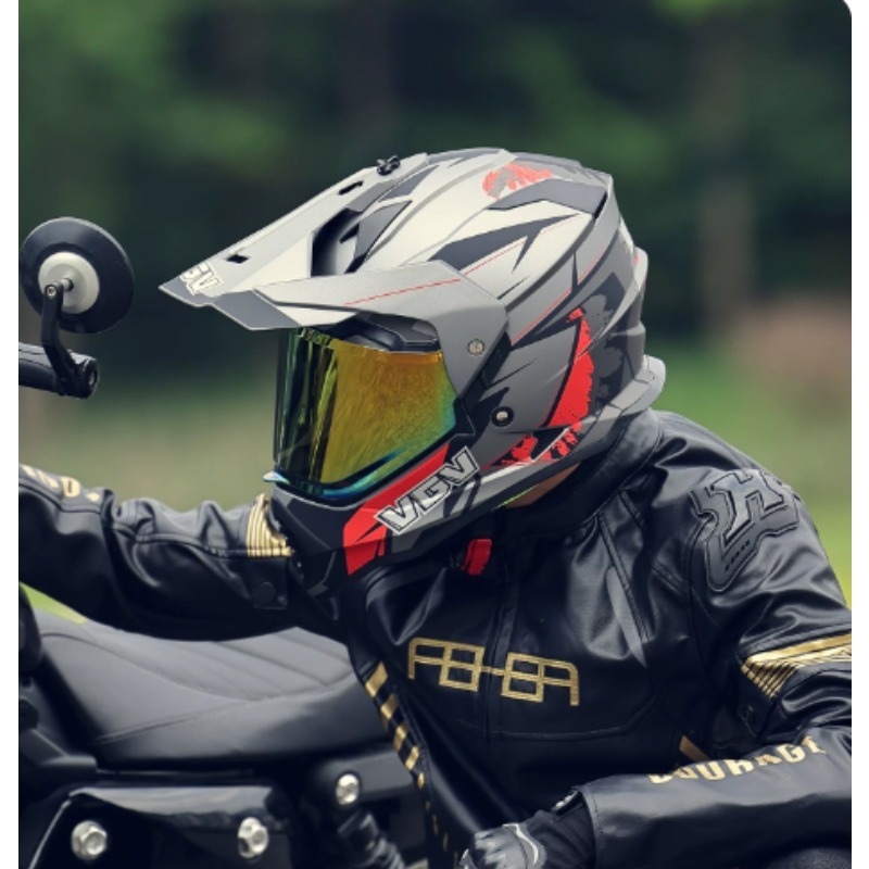 VGV Motocross ECE DOT Certific - Full Face Motorcycle Helmet With Bluetooth ulasan dan harga